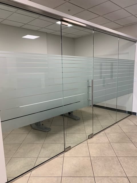 Office windows before film